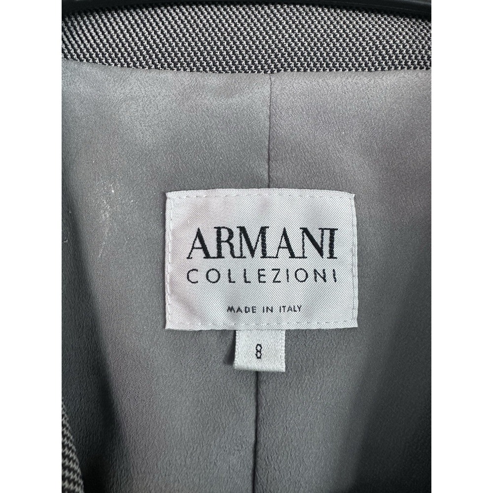 [FLAW] Armani Collezioni Womens Grey Blazer Size 44 / MEDIUM Structured Jacket - Picture 7 of 16